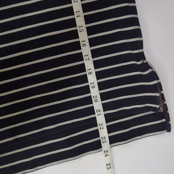 Madewell Womens Top Medium Black Striped Boxy Top Side Zippers - Picture 9 of 9